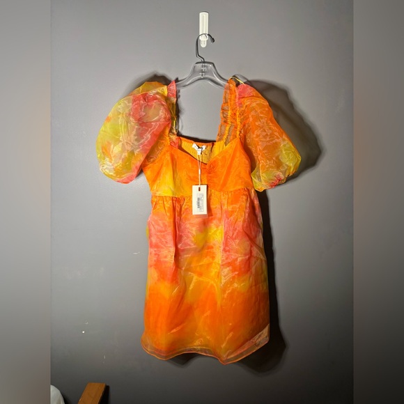 Endless Rose Organze Tie-dye Babydoll Dress Women’s Size Large - Picture 2 of 5